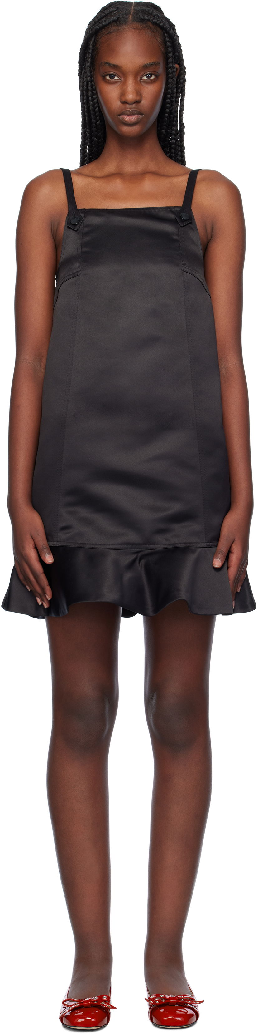 Haljina GANNI Satin Mini Dress Siva | F9719