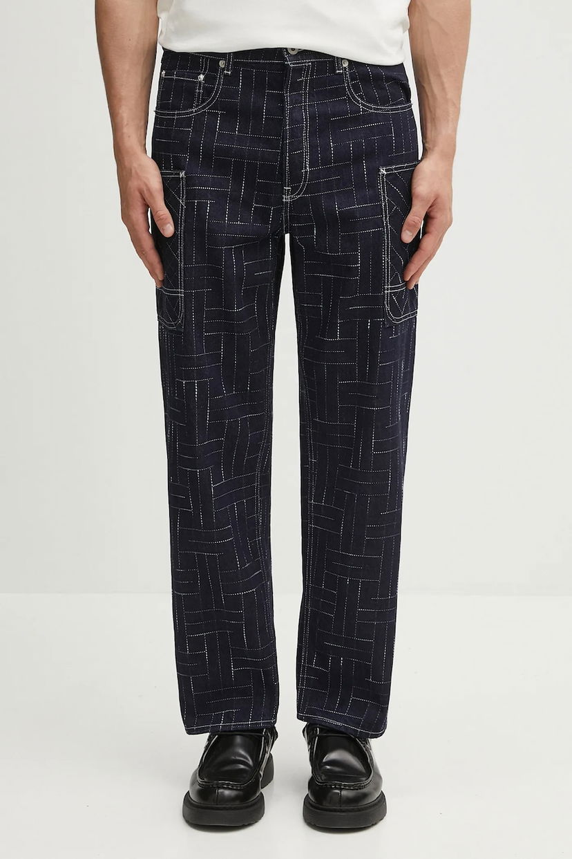 Cargo hlače KENZO Kenzo Weave Cargo Monkey Fit Pants Tamnoplava | FF65DP4086V1
