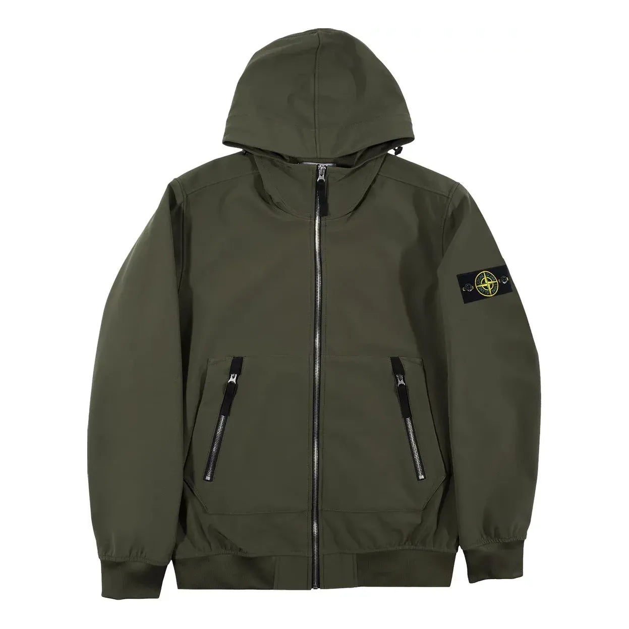 Vjetrovka Stone Island Hooded Soft Shell Jacket Zelena | 741540727-V0058, 0