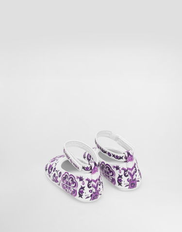 Tenisice i cipele Dolce & Gabbana Dolce & Gabbana Majolica-print Nappa Leather Ballet Flats Bijela | DK0065AC513I03TN, 2