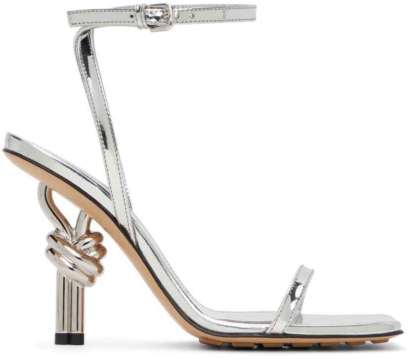 Dodaci Bottega Veneta Bottega Veneta Knot Heel Sandals Siva | 775470 V3VO0