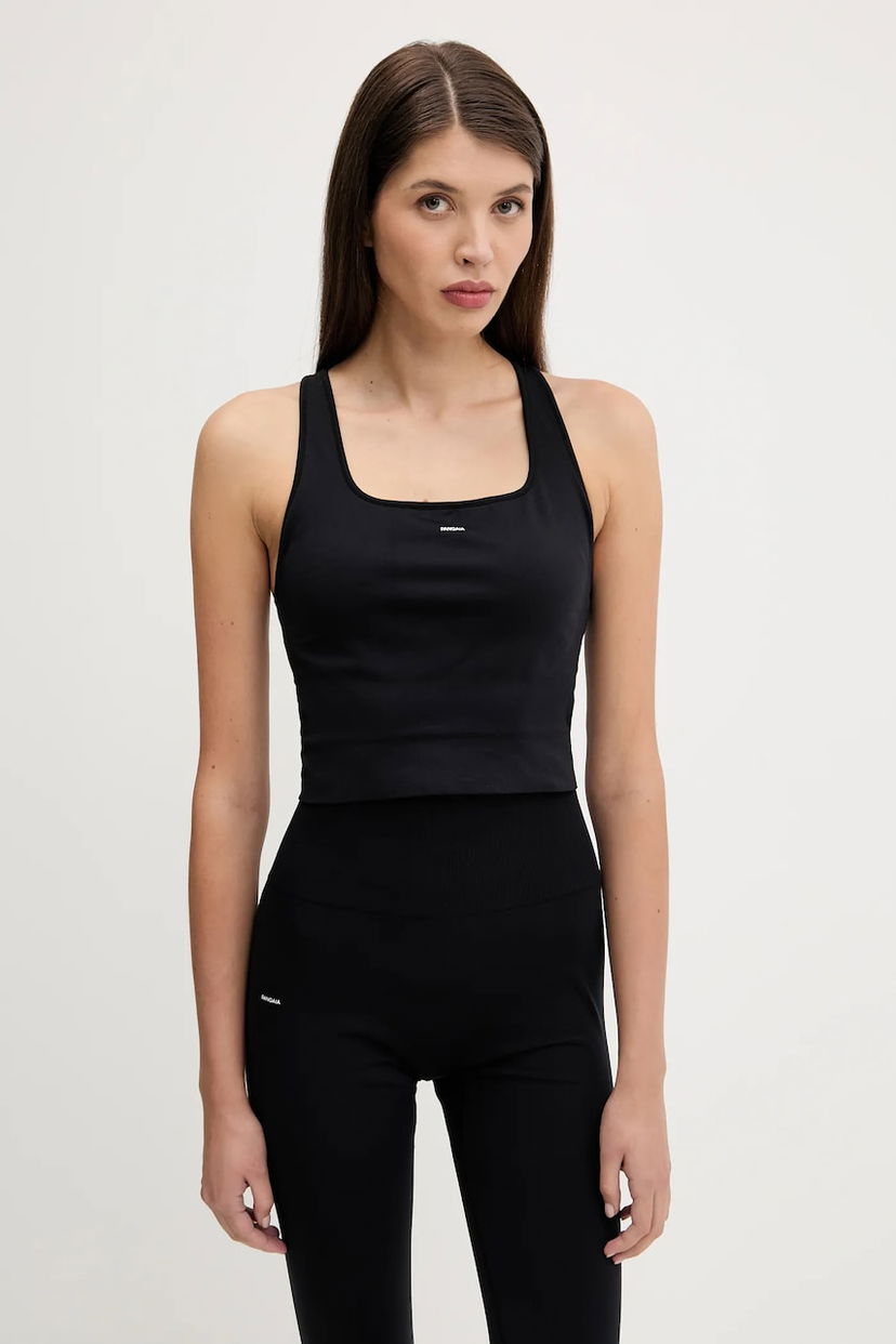 Majica bez rukava PANGAIA Pangaia Plant-Stretch Ribbed Tank Top Crna | 10002425