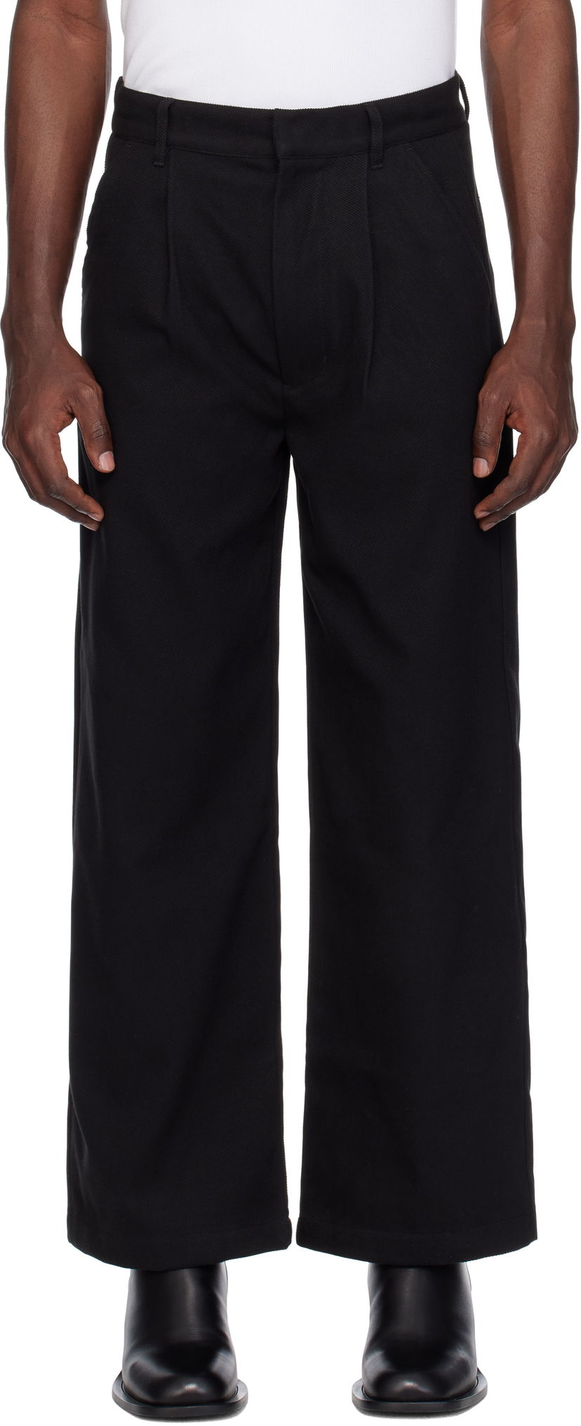 Hlače izzue Relaxed Fit Twill Pants Crna | IZXPTL6137W4NBKX