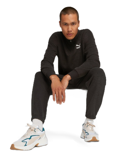 Dukserice Puma CLASSICS Fleece Quarter-Zip Herren Crna | 621331_01
