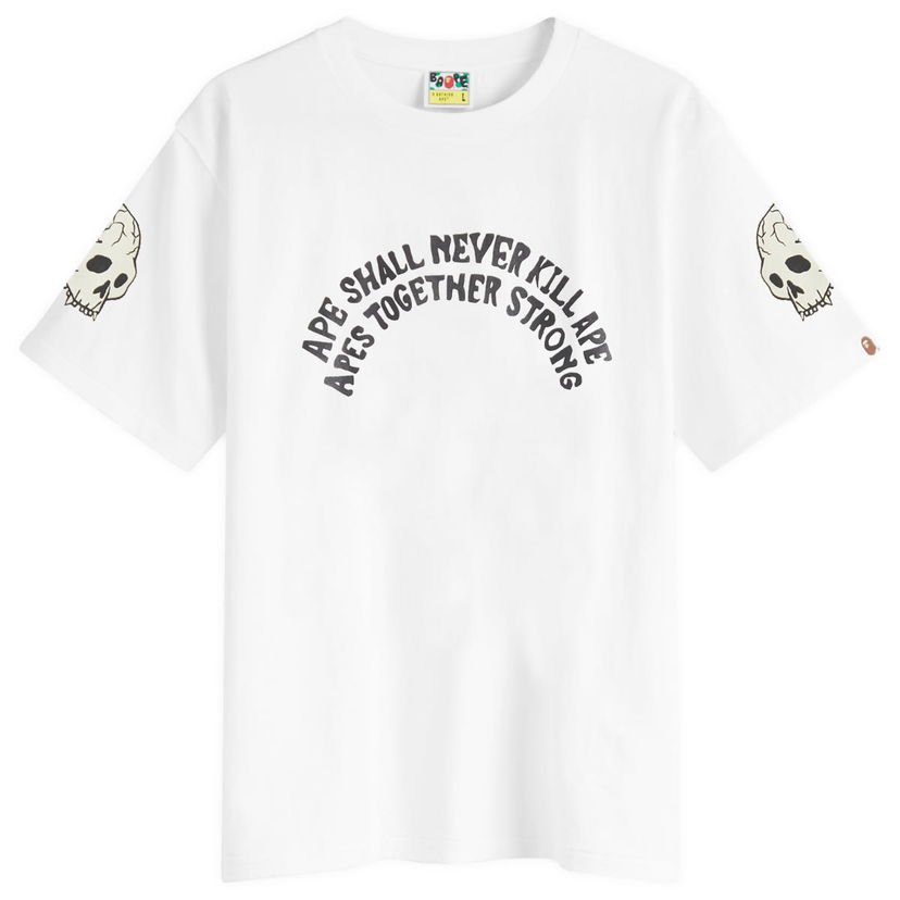 Majica kratkih rukava BAPE White Graphic T-Shirt With Skull Print Bijela | 001TEK801052M-WHT