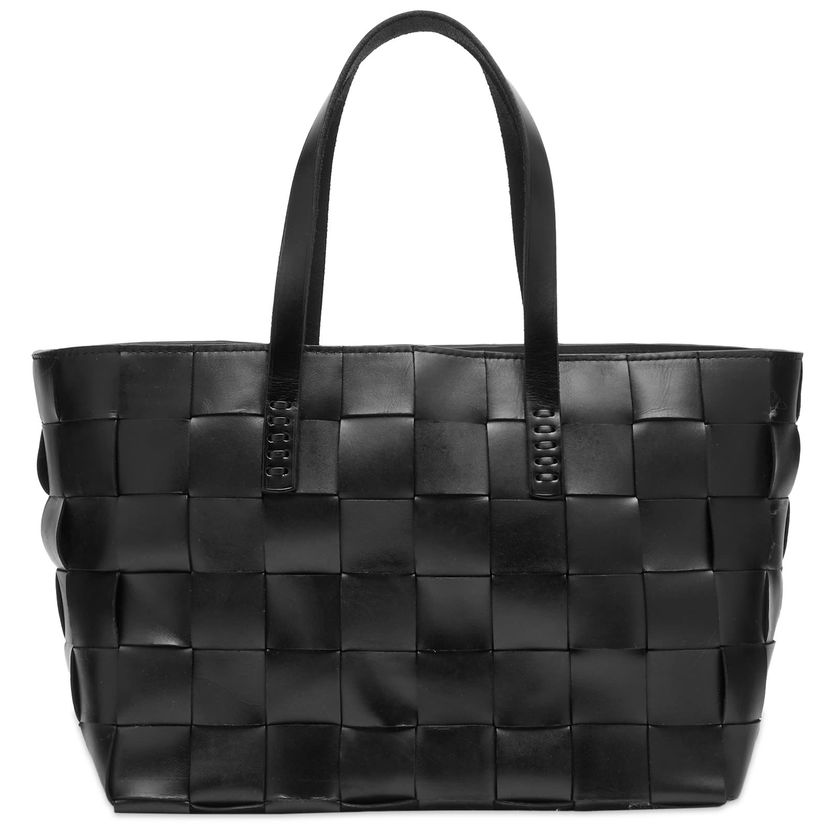 Tote bag Dragon Diffusion Black Leather Woven Tote Bag Crna | 8151-BLACK
