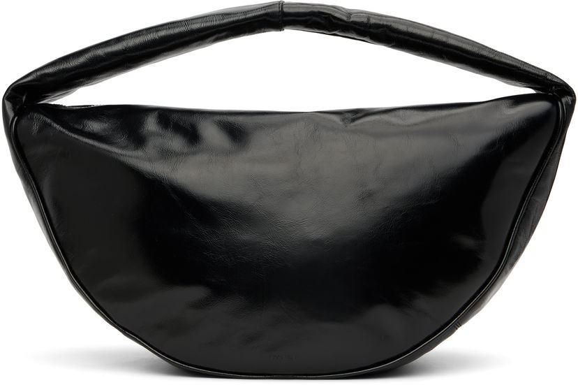 Torba za rame BY FAR BY FAR Maxi Cush Creased Leather Shoulder Bag Crna | MWBSB022LL002BKPL
