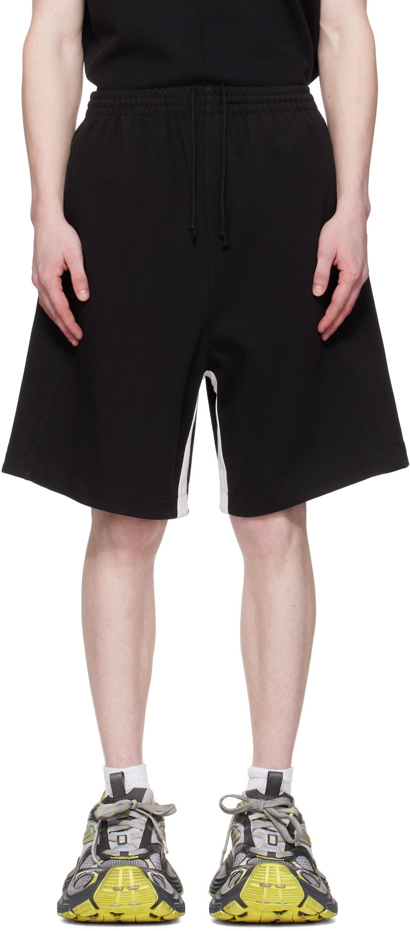 Kratke hlače We11done We11done Contrast Track Shorts Crna | WD-TA0-25-719-U-BK
