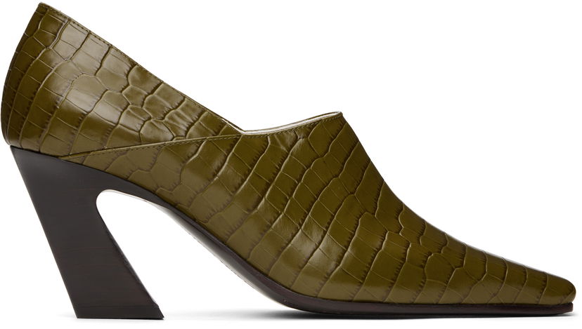 Tenisice i cipele Bottega Veneta Bottega Veneta Lewis Embossed Leather Mules Zelena | 806723 V4PB0