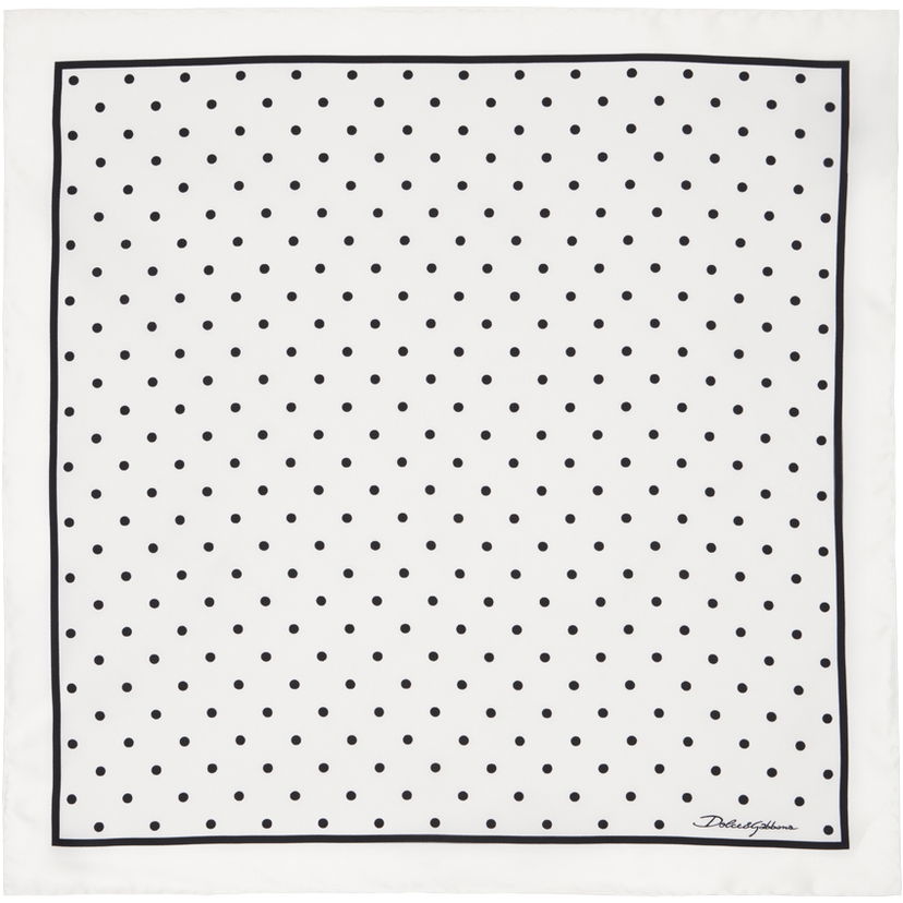 Šal Dolce & Gabbana Dolce&Gabbana Silk Polka-Dot Scarf Bijela | FN093RGDCLA
