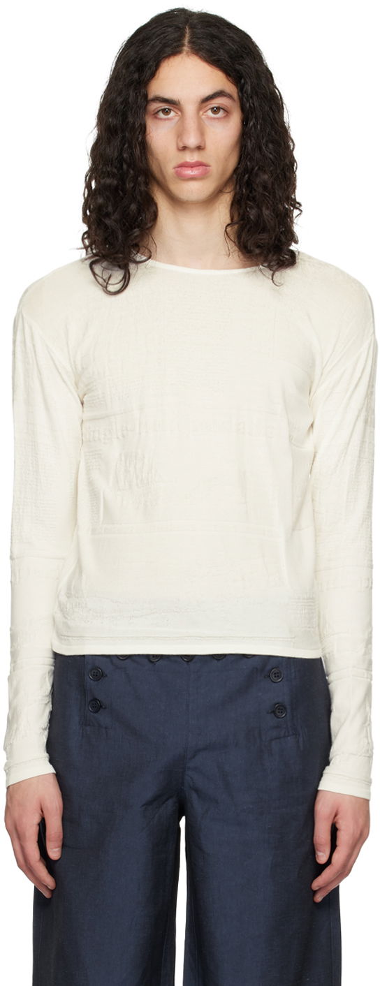 Majica kratkih rukava Serapis Embossed Long Sleeve T-Shirt Bijela | SS23_KT_3