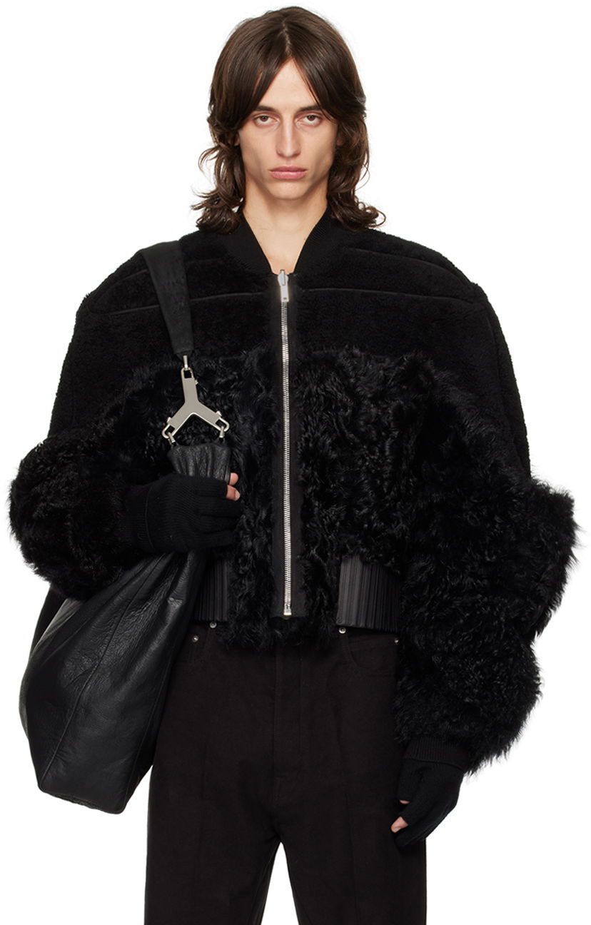 Bomber jakna Rick Owens Rick Owens Porterville Girdered Reversible Shearling Bomber Jacket Crna | RU02D6792 LSHMTR
