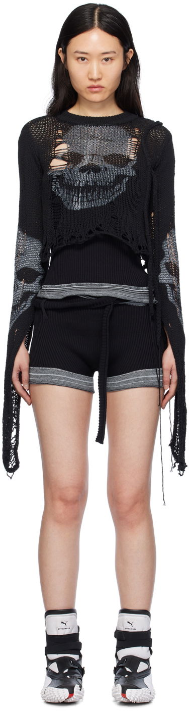 Džemper Ottolinger Ottolinger Distressed Skull Sweater Crna | 708203