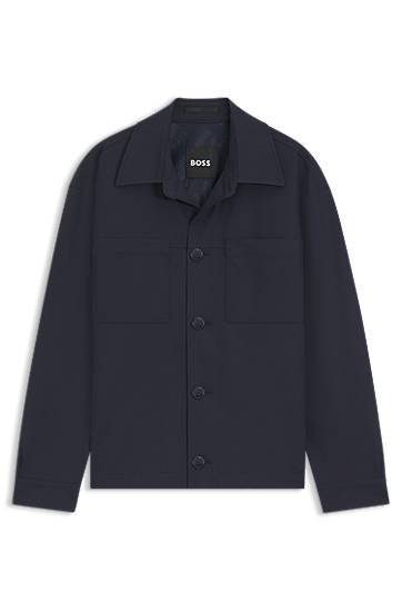 Košulja BOSS Relaxed Fit Performance-Stretch Overshirt Tamnoplava | 50546059