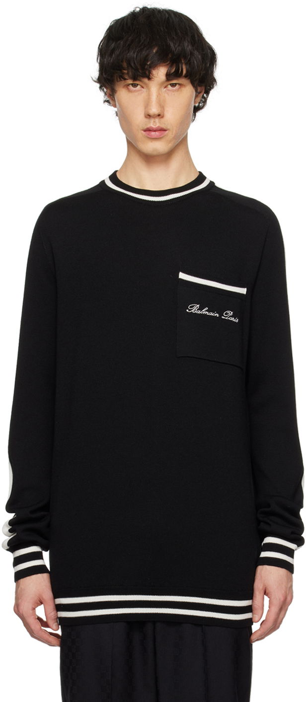Džemper Balmain Signature Sweater Crna | CH1KD025KF85