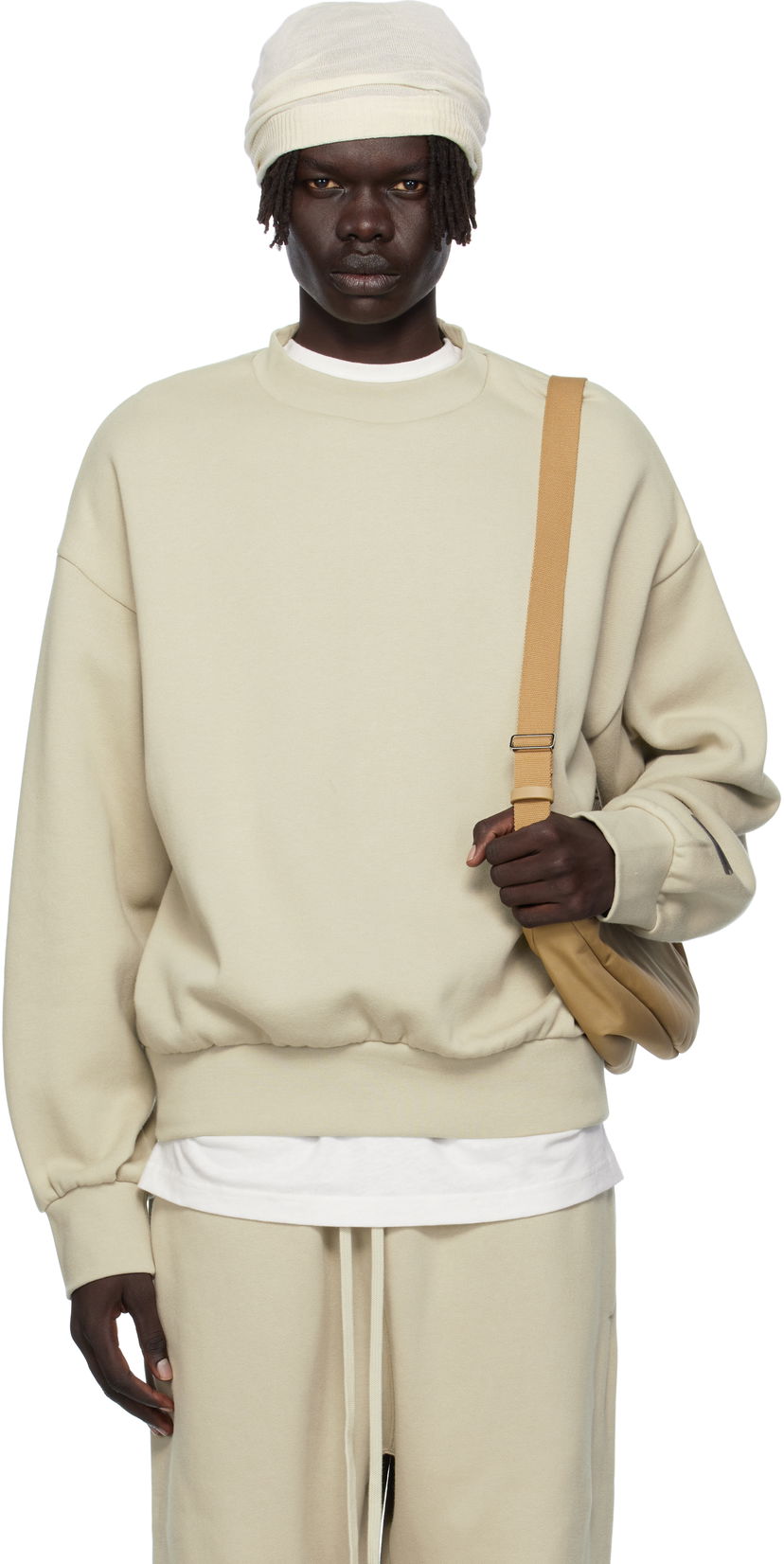 Dukserice Fear of God Fear of God ESSENTIALS Classic Fit Fleece Crewneck Sweatshirt Bež | 192SP252046F