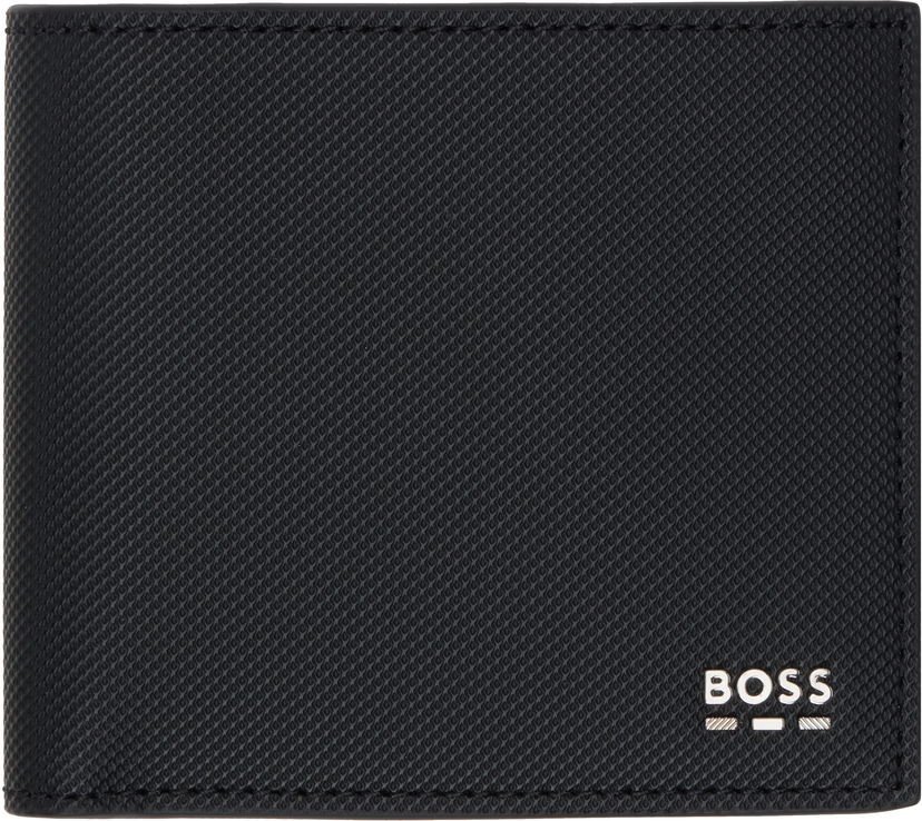 Novčanik BOSS Bi-Fold Textured Leather Wallet Crna | 50536078
