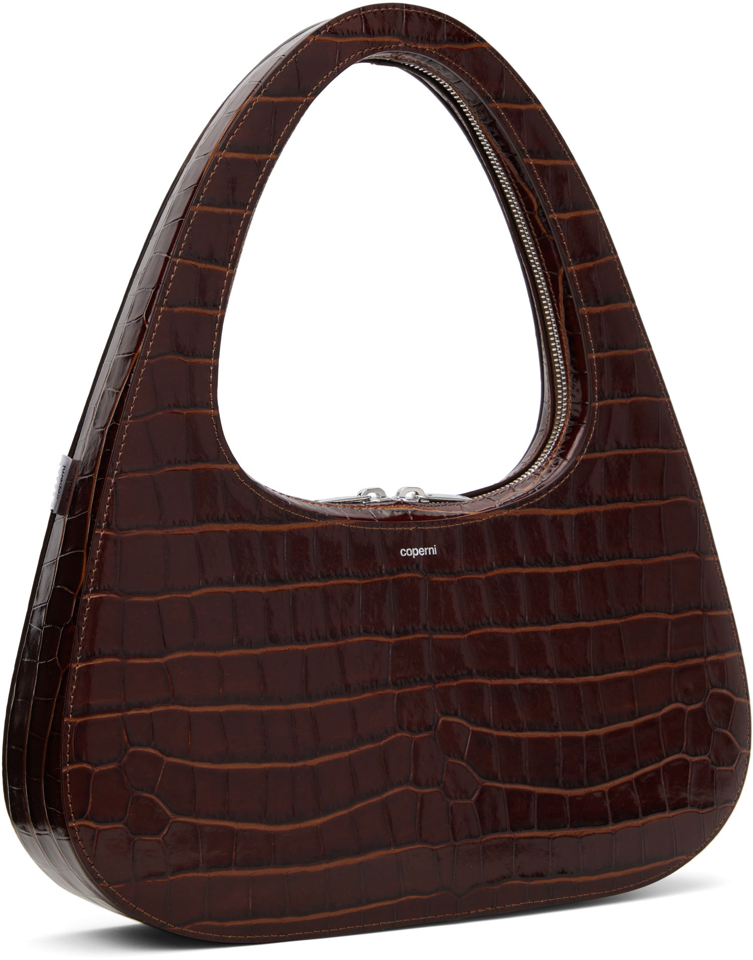 Ručna torbica Coperni Coperni Croco Embossed Large Swipe Baguette Bag Smeđa | COPBA85F6032, 1