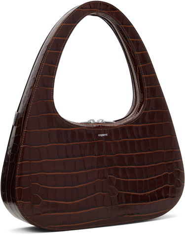 Ručna torbica Coperni Coperni Croco Embossed Large Swipe Baguette Bag Smeđa | COPBA85F6032, 1