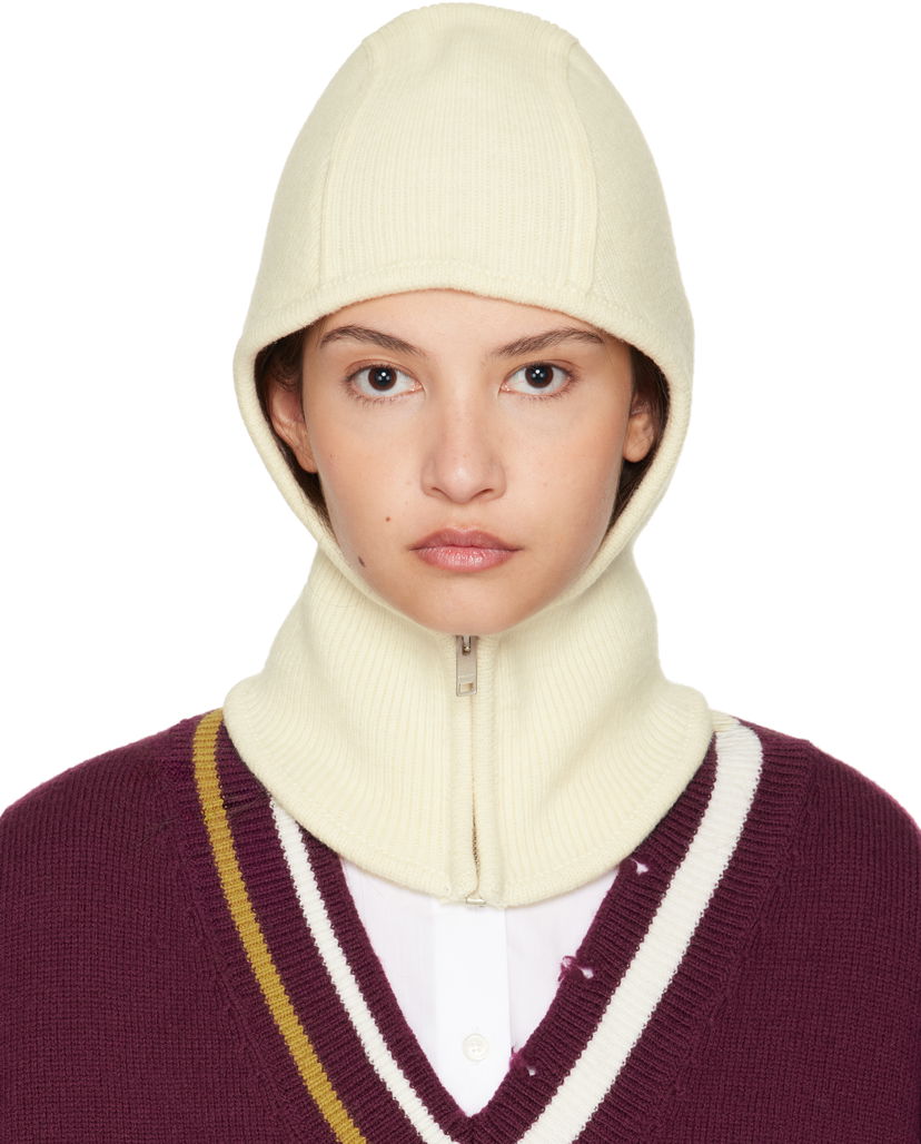 Kapica Ambush Rib Knit Balaclava Bež | BWLC002F24KNI0013100