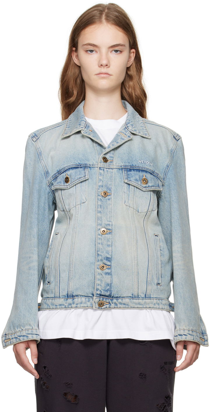 Jakna We11done Washed Denim Jacket Plava | WD-DJ2-24-348-W-SK
