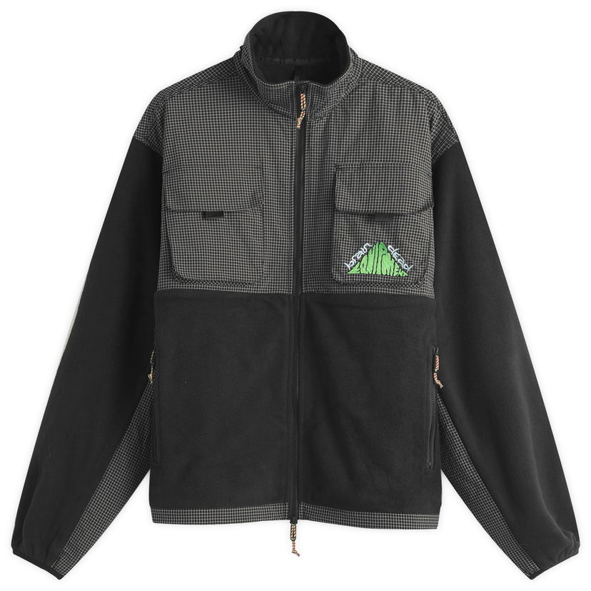 Vjetrovka Brain Dead Brain Dead Equipment Ripstop Zip Fleece Jacket, Size Large Crna | BDP25OO90043-BLK