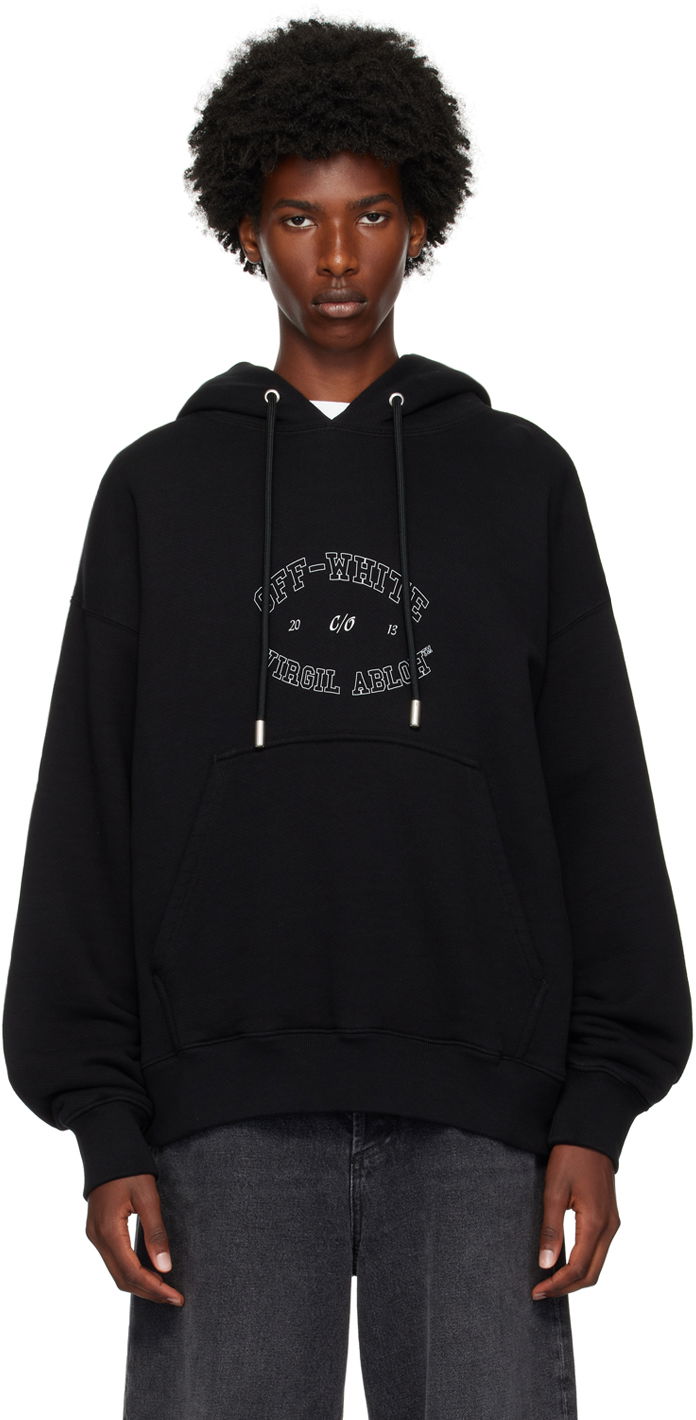 Dukserice Off-White Black College Skate Hoodie Crna | OMBB085F24FLE00S1001
