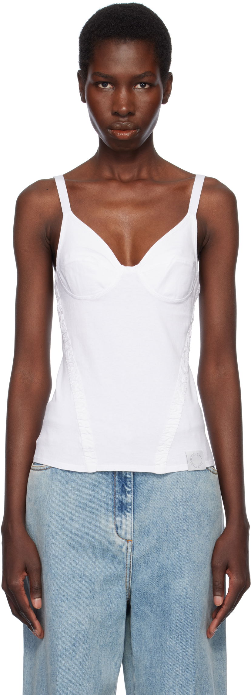 Majica bez rukava Stella McCartney Stella McCartney Corset-Inspired Sleeveless Top Bijela | 6J03763SPZ85