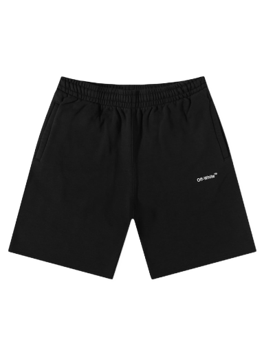 Kratke hlače Off-White Diagonal Helvetica Sweatshort Crna | OMCI006C99FLE0011001