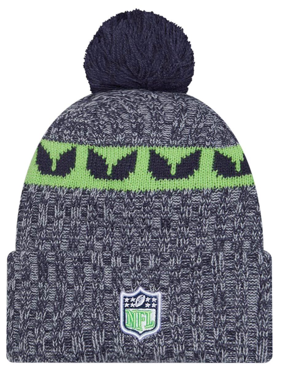 Kapica New Era New Era Seattle Seahawks Knit Beanie with Pom Siva | 60407601-60407601, 1
