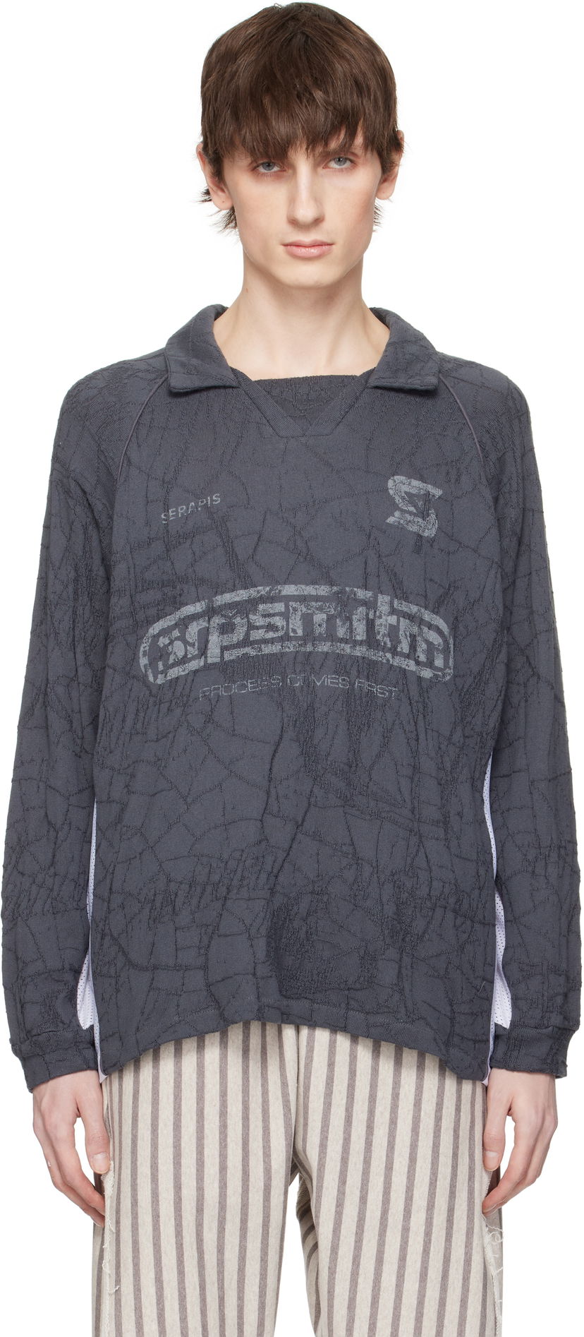 Džemper Serapis Serapis Knit Football Polo Siva | SS25_FT_5
