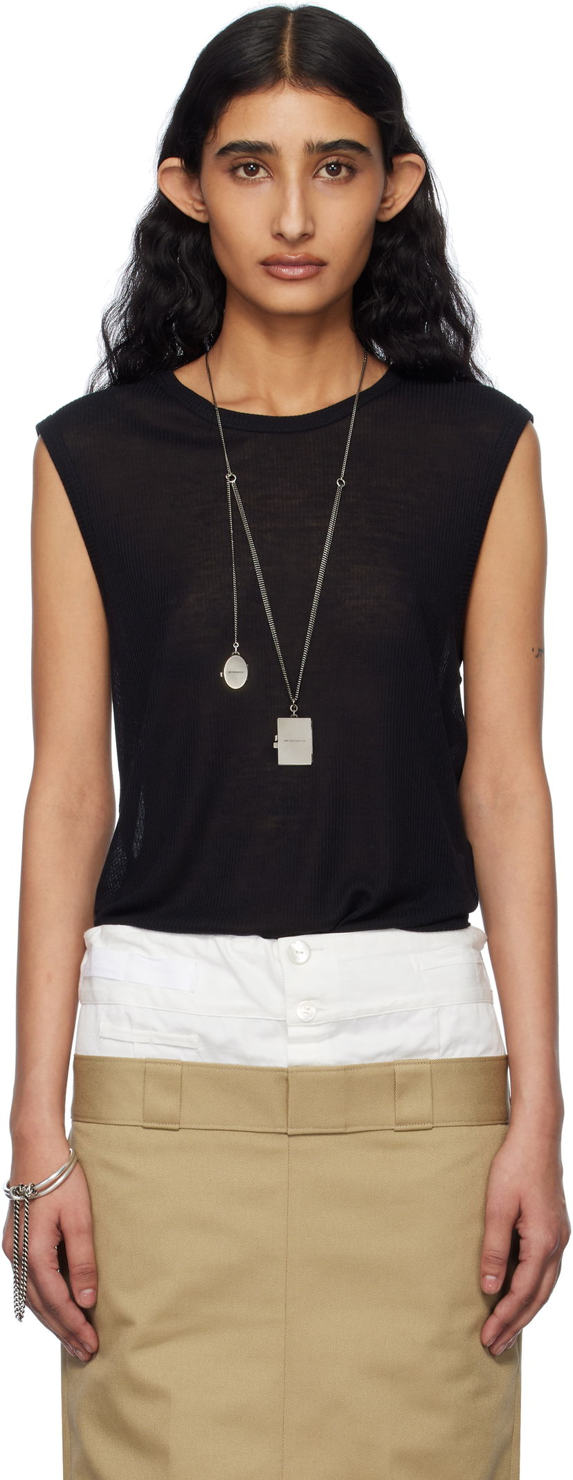 Suknja Ann Demeulemeester Ann Demeulemeester Biba Sleeveless Tank Top Bež | 2510-W-JTO05-FA570-099