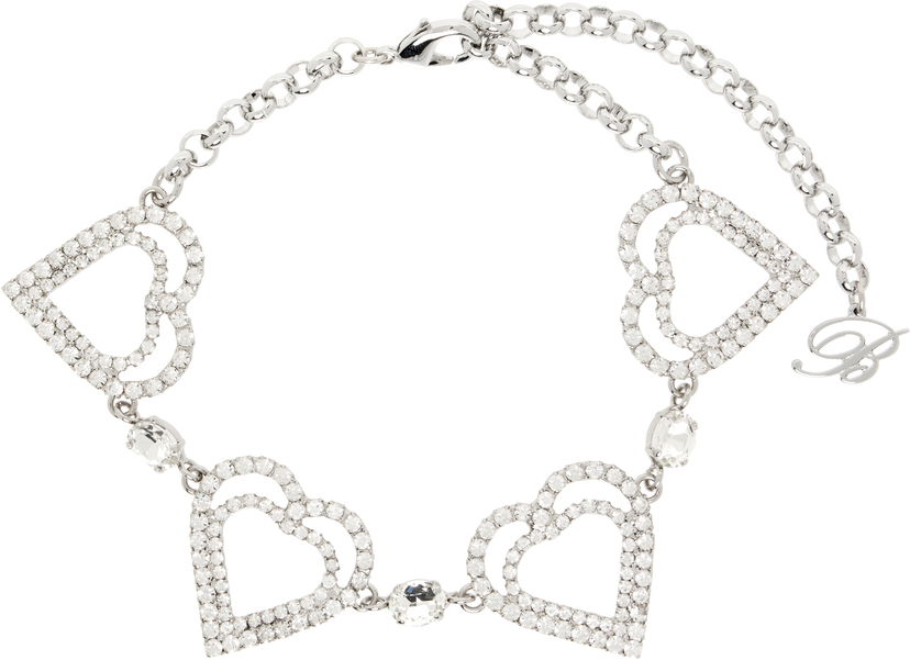Narukvica Blumarine Blumarine Rhinestone Hearts Choker Metalik | P522W309A