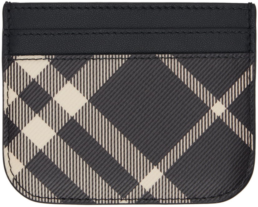 Odjeća Burberry Black Check Card Holder Crna | 8095129