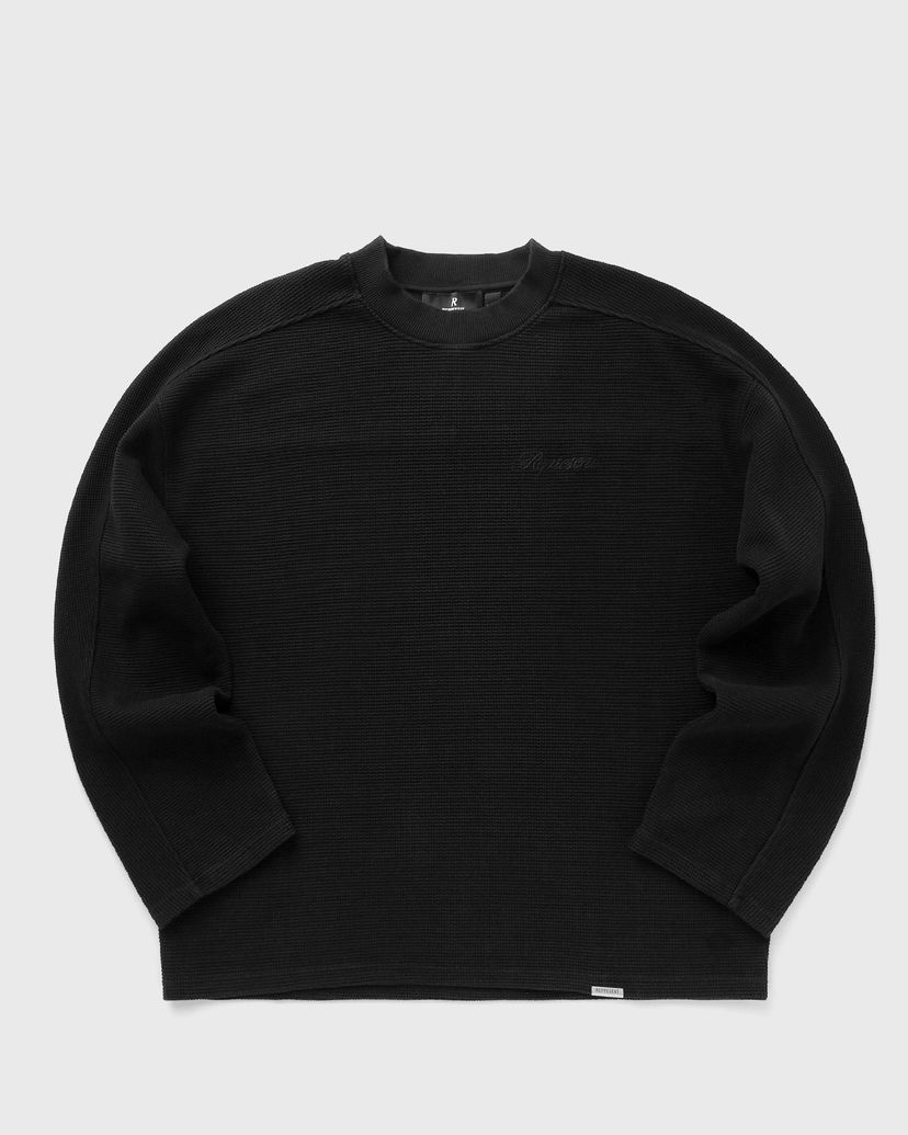 Majica kratkih rukava Represent Clo Men's Waffle Long Sleeve T-Shirt Crna | MLM41209-01