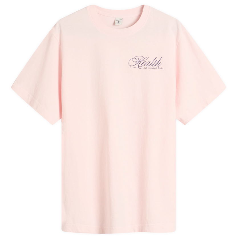 Majica kratkih rukava Sporty & Rich Sporty & Rich Health Script T-Shirt, Size Large Ružičasta | TO043620078P140