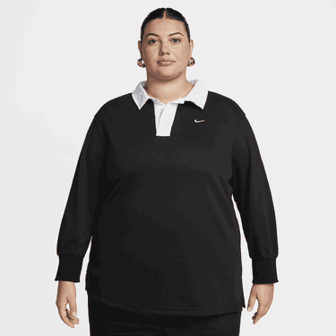 Polo majica Nike Sportswear Essential Oversized Long-Sleeve Polo Crna | FQ1341-010, 0