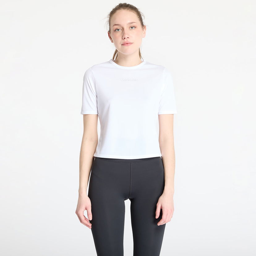 Crop top CALVIN KLEIN Calvin Klein Sport Short Sleeve Tee Bijela | LVGWS4K238 YAA