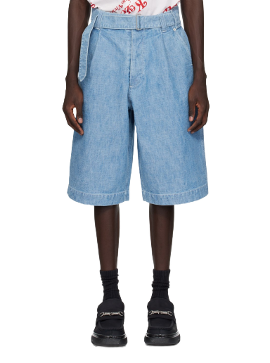 Kratke hlače KENZO Paris Wide Denim Shorts Plava | FE55DS4016H4
