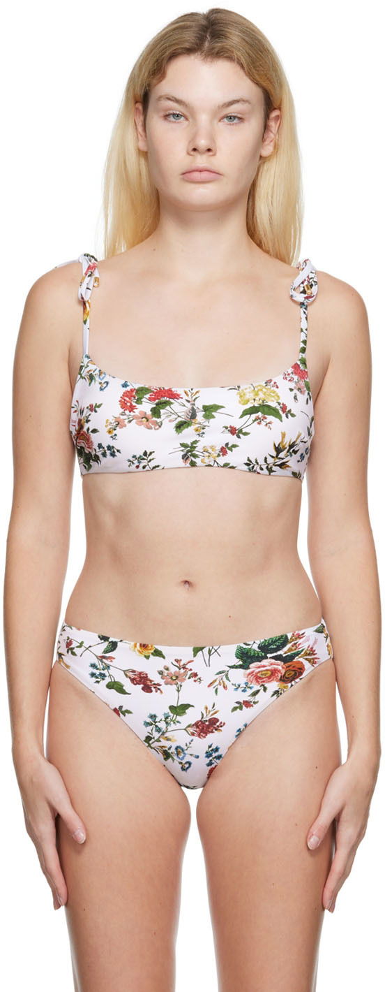 Kupaći kostimi Erdem Erdem Thea Floral Print Bikini Top Bijela | VC22_3017SWV