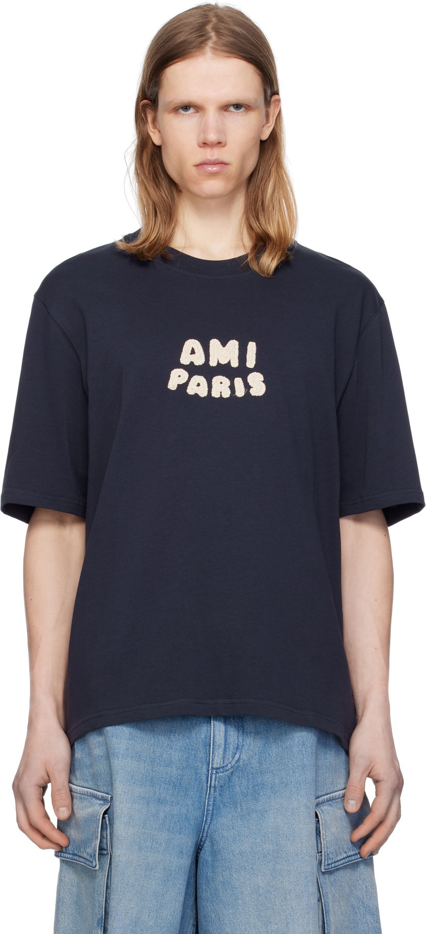 Majica kratkih rukava AMI AMI Paris Cotton Patch T-Shirt Tamnoplava | UTS075.726