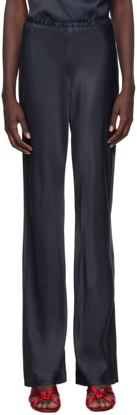 Hlače Baserange Satin Trousers Tamnoplava | TRDY-VI-WI24