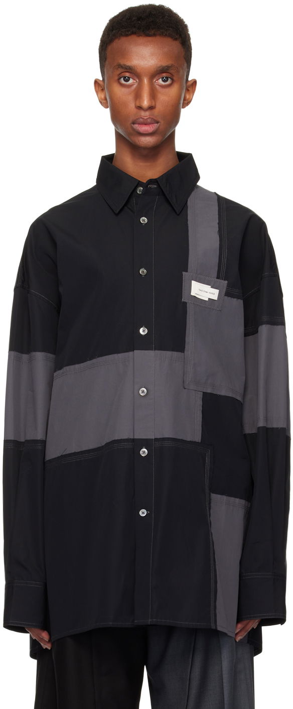 Košulja Feng Chen Wang Feng Chen Wang Deconstructed Patchwork Shirt Crna | FMF18SR02