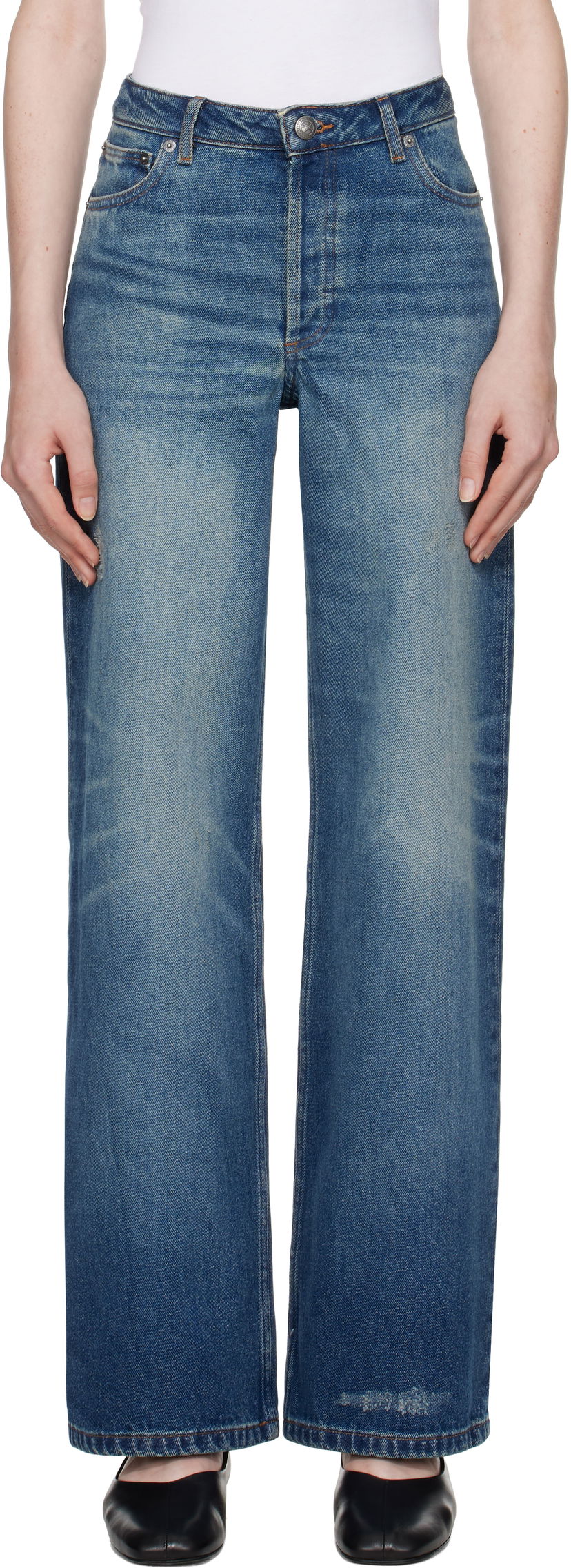 Jeans A.P.C. Elisabeth Wide-Leg Jeans Plava | COHFC-F09181
