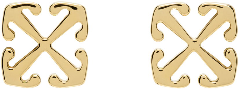 Naušnice Off-White Gold Mini Arrow Earrings Žuta | OWOD29MC99MET0017600