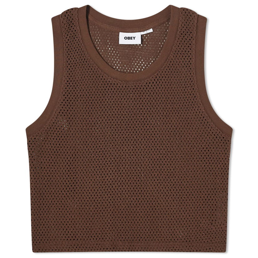 Majica bez rukava OBEY Hudson Mesh Tank Top Smeđa | 234050144-JVA