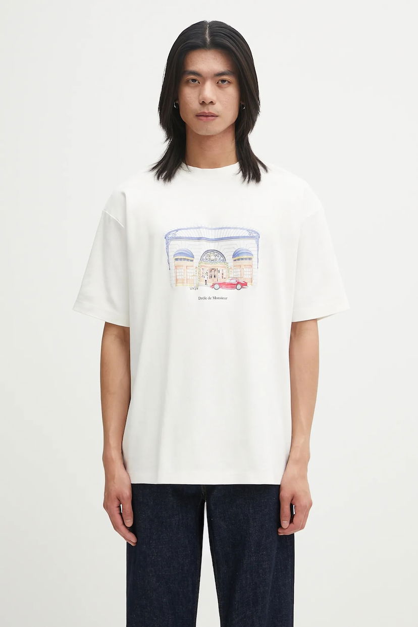 Majica kratkih rukava Drôle de Monsieur Drôle de Monsieur Le T-shirt DrUle Palace T-Shirt Bijela | I.TS285.CO002
