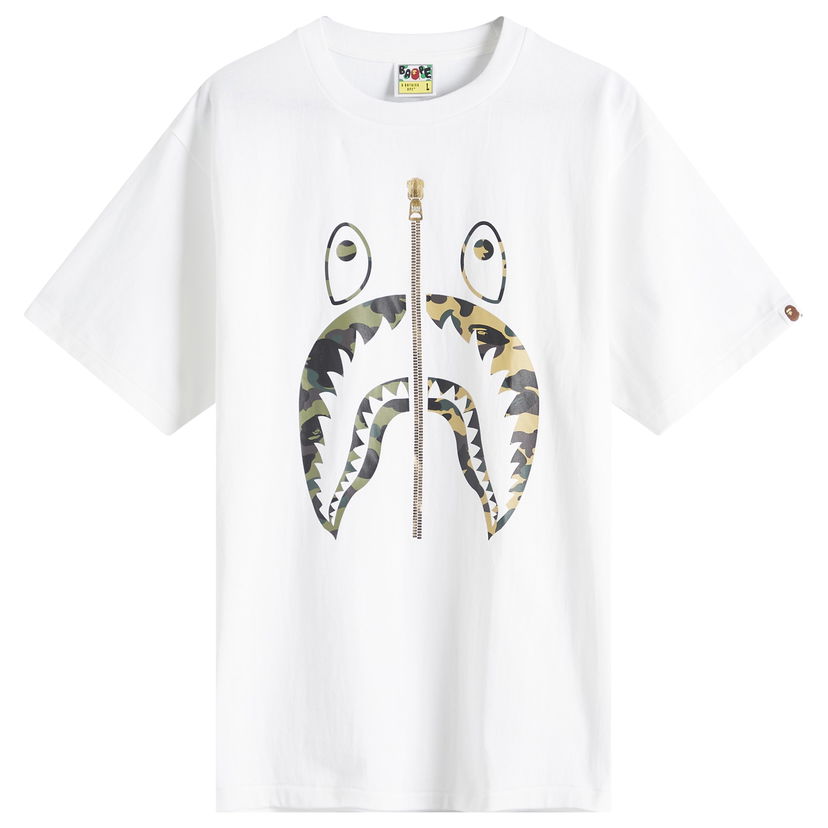Majica kratkih rukava BAPE A Bathing Ape 1st Camo Separate Shark Graphic Tee, Size L Bijela | 001TEL301018M-WHT