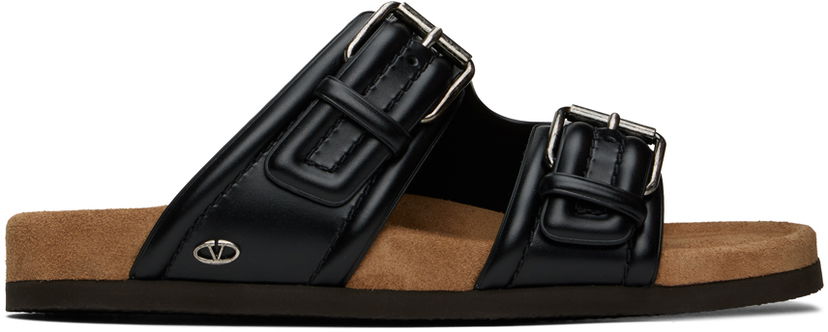 Tenisice i cipele Valentino Garavani Black Fussfriend Calfskin Slides Crna | 5Y2S0I07JTB
