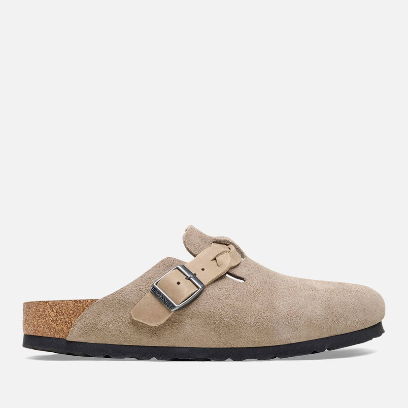 Tenisice i cipele Birkenstock Boston Slim Fit Suede Braided Mules Taupe Bež | 1026694